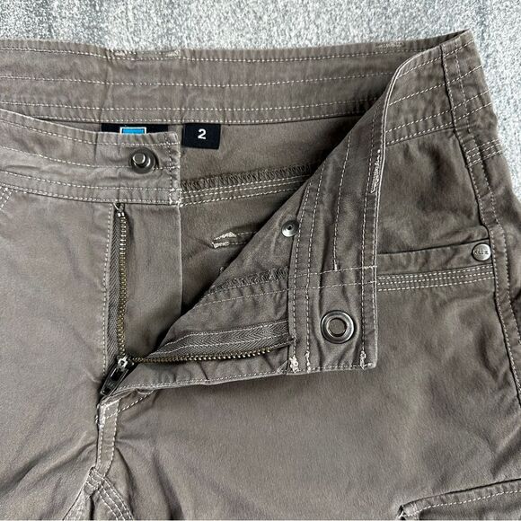 EUC Kuhl Free Range Long Shorts 11” inseam UPF 50 Cargo Pockets Brown Tan Size 2 - Picture 7 of 13